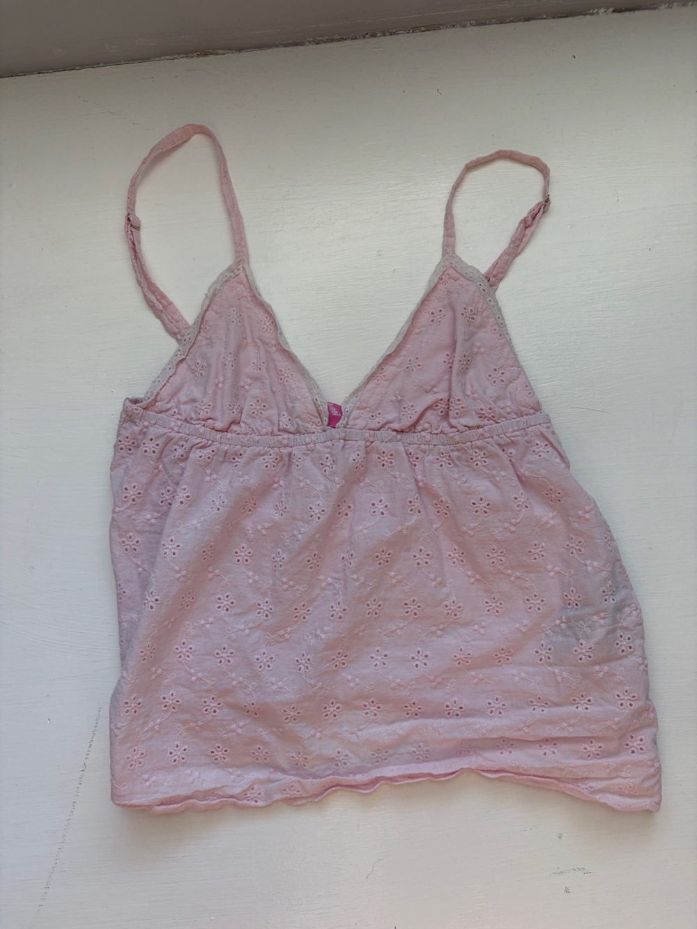 Edikted Light Pink Eyelet Camisole
